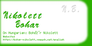 nikolett bohar business card